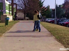 Amateur Girls Walk Home From School, Kiss And Lick Pussy