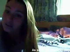 A Nasty  Shows Her Goods On The Webcam And Laughs